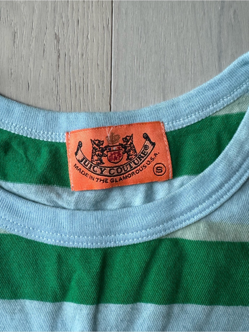 juicy couture green and blue striped tee - Picture 2 of 3